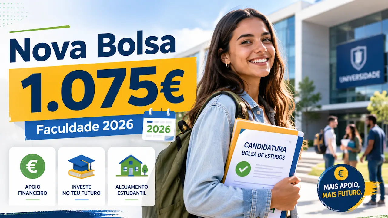 Entraste na Faculdade em 2026? Há uma Nova Bolsa de 1.075€ — Vê os Apoios que Podes Pedir