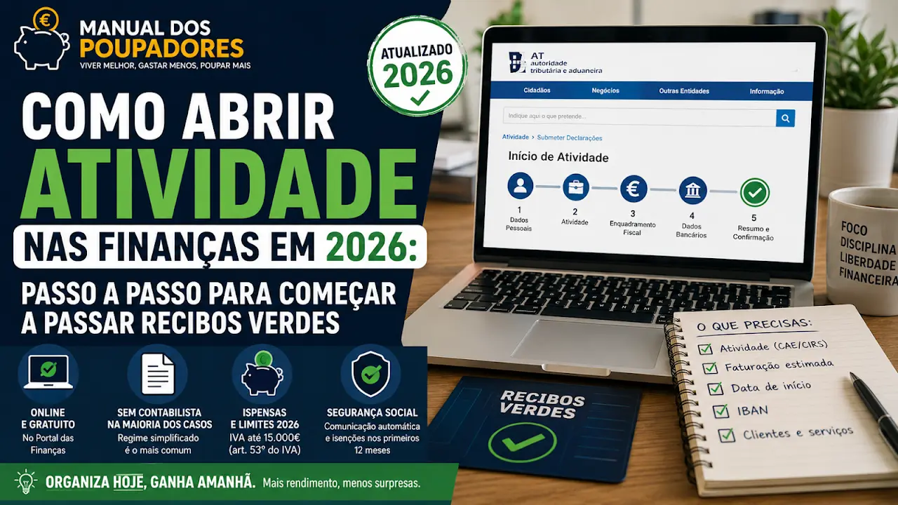 Como Abrir Atividade nas Finanças em 2026: Passo a Passo para Começar a Passar Recibos Verdes