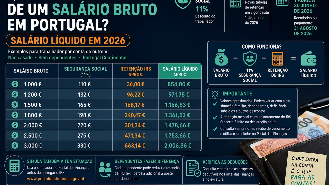 Jovem a dividir o primeiro salário por contas, reserva e objetivos
